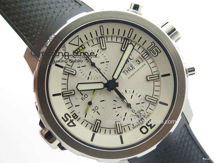 MIROTIME 0731 SportInspired Aquatimer Chrono IW376803 V6F 1:1 Best Edition White Dial On Rubber Strap A 7281